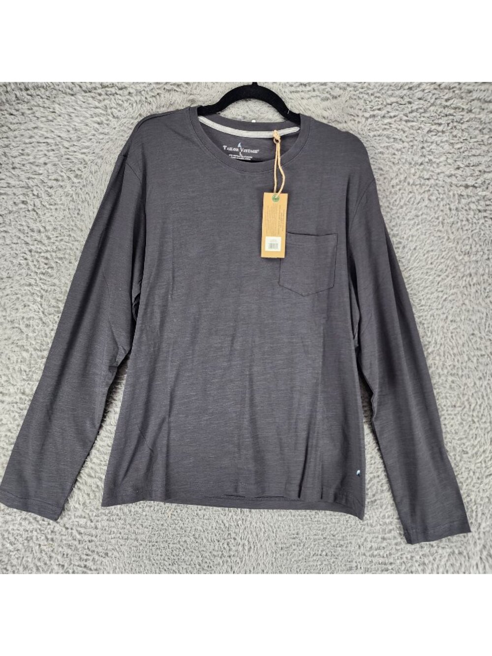 Tailor Vintage Shirt Mens Large Gray Long Sleeve Tee *NWT*